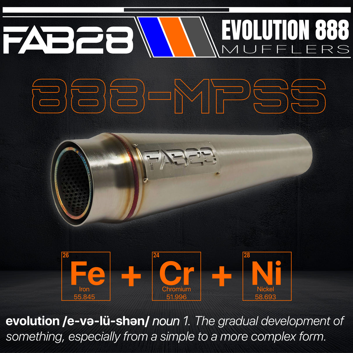 FAB28 Evolution 888 Megaphone Muffler